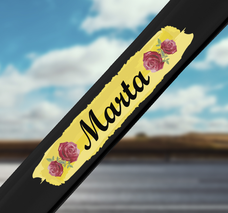 Vinilo para bicicleta con nombre y rosas - TenVinilo