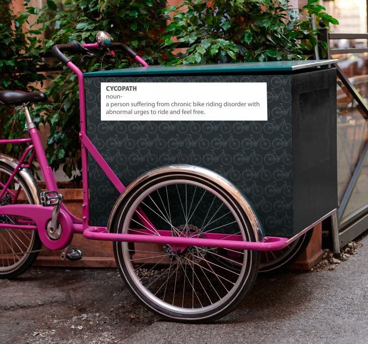 Pegatina para bicicleta el cicópata tiene ganas de montar - TenVinilo