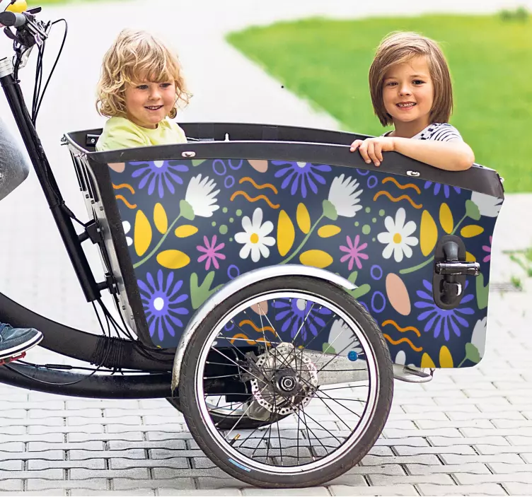 Pegatina para bicicleta estilo de arreglo floral - TenVinilo