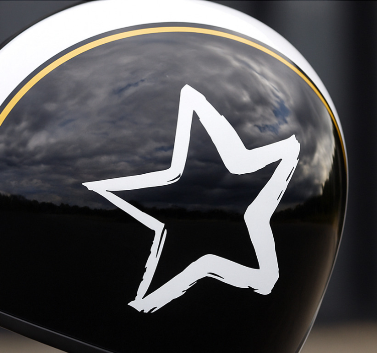 Pegatina para bicicleta estrella pintada a mano - TenVinilo