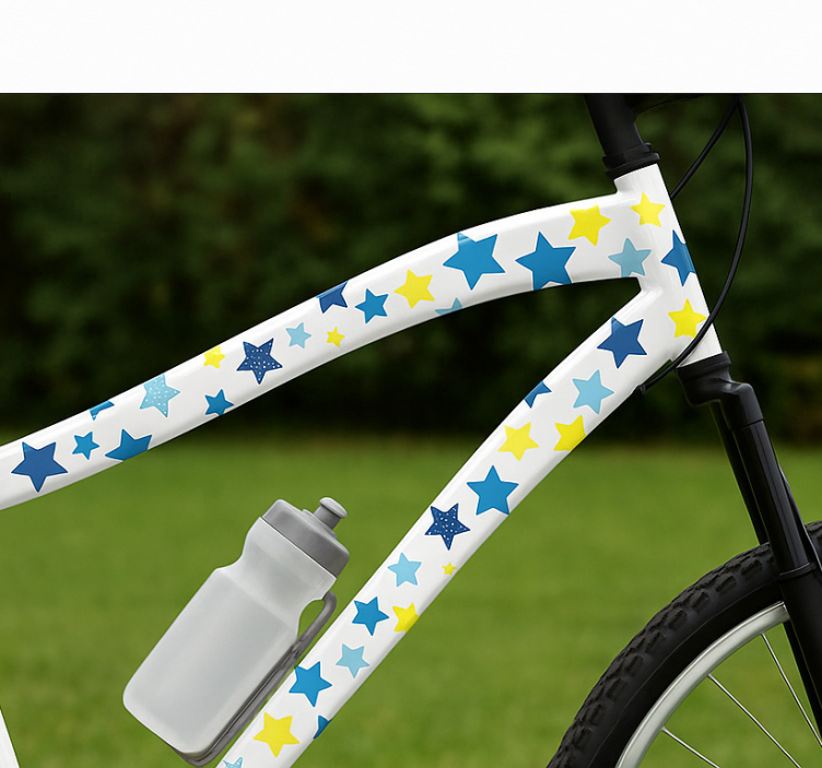 Pegatina para bicicleta estrellas de colores - TenVinilo