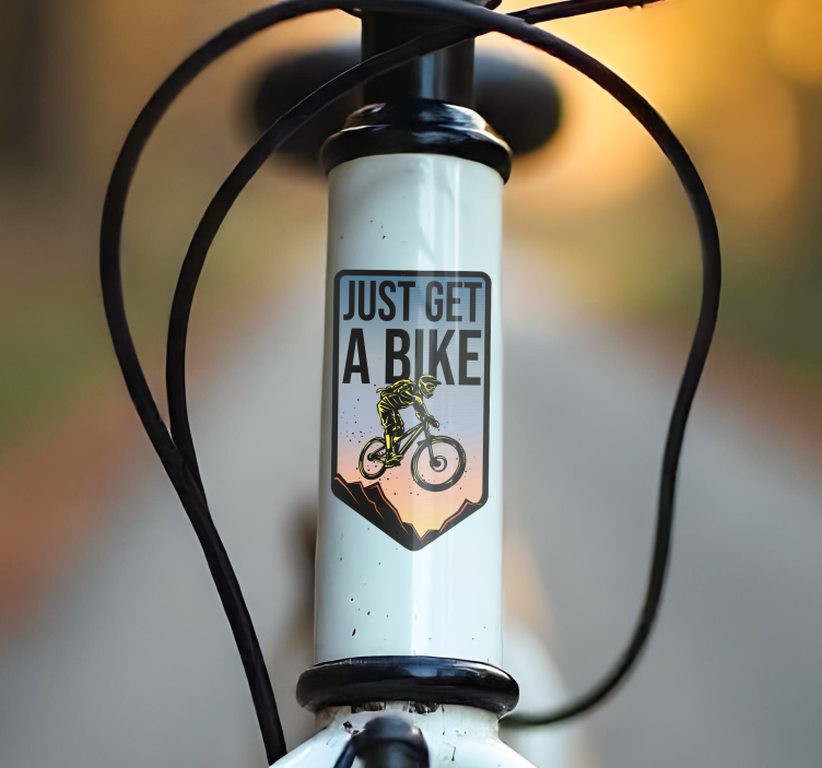 Pegatina para bicicleta just get a bike - TenVinilo