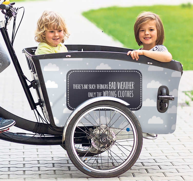Pegatina para bicicleta mal tiempo, ropa inadecuada, dicho - TenVinilo