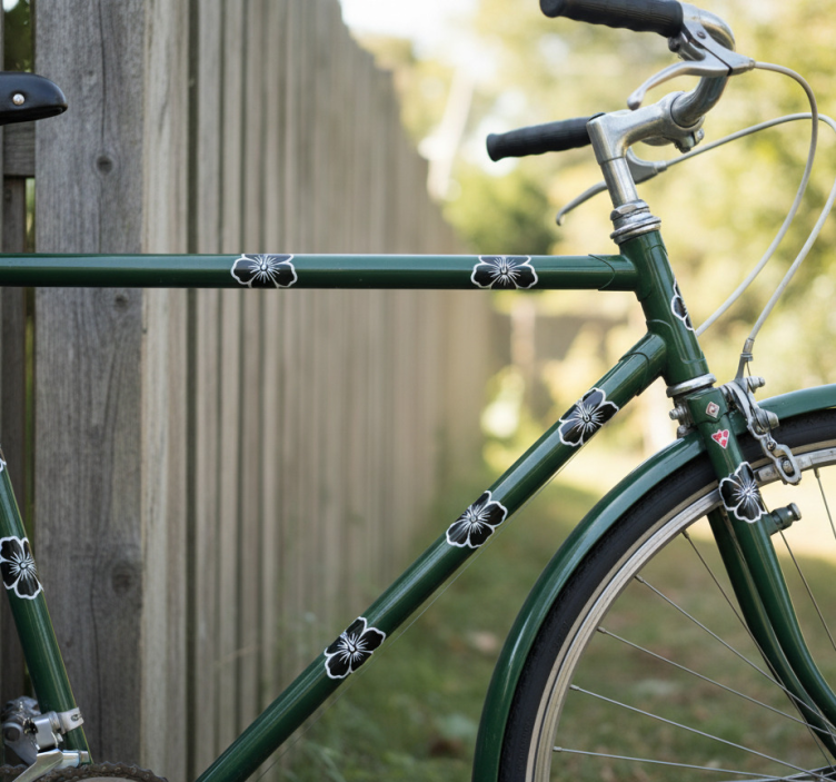 Pegatina para bicicleta pack de flores hibisco - TenVinilo