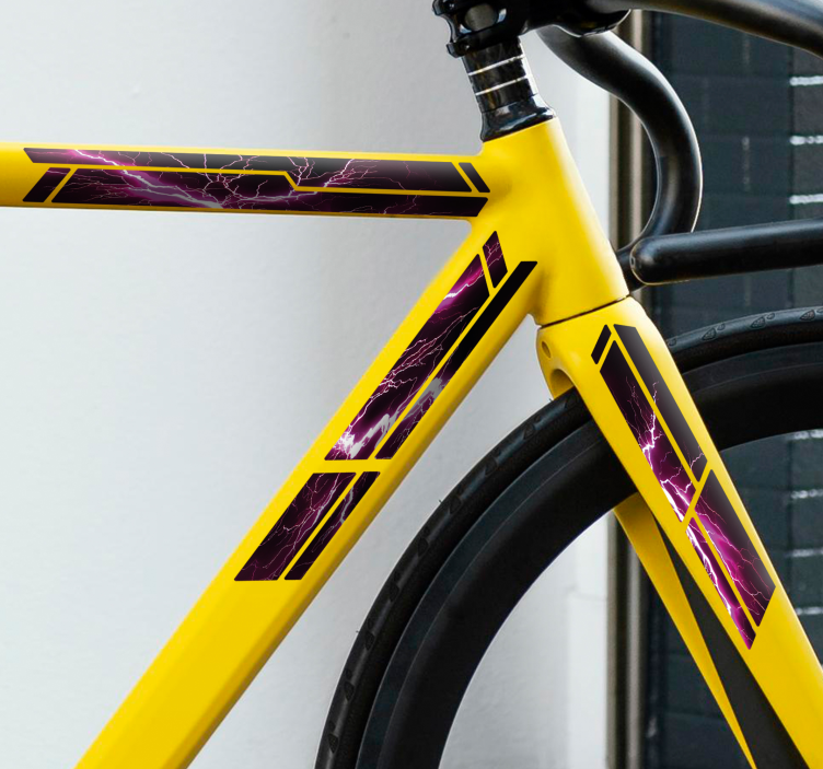 Pegatina para bicicleta relámpago rosa - TenVinilo