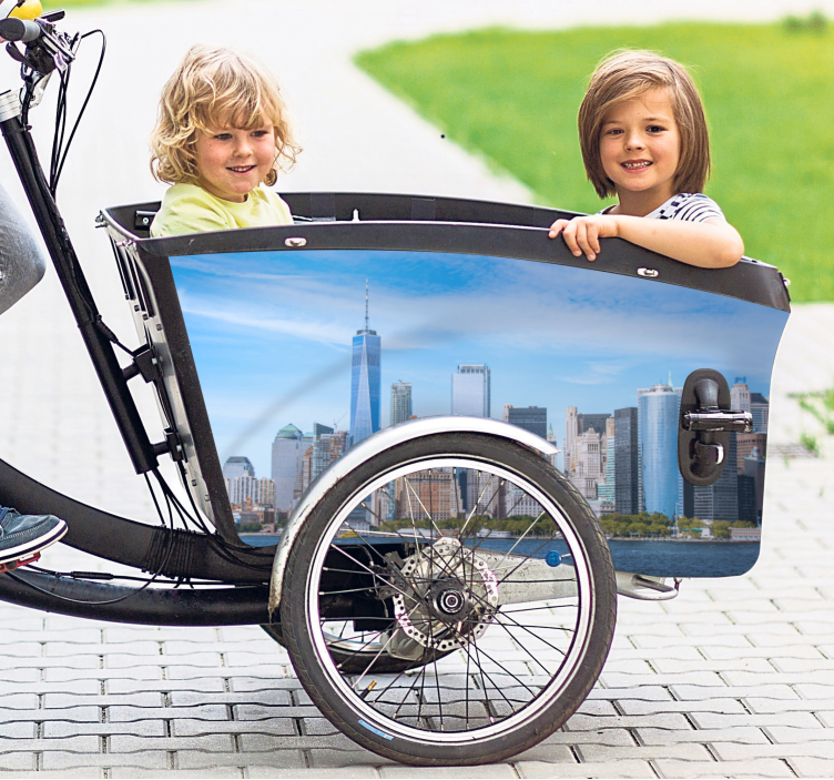 Pegatina para bicicleta vista del horizonte urbano - TenVinilo