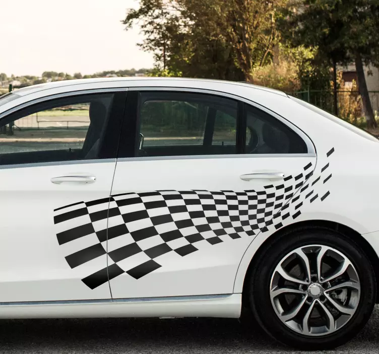 Vinilo para coches bandera de carreras - TenVinilo