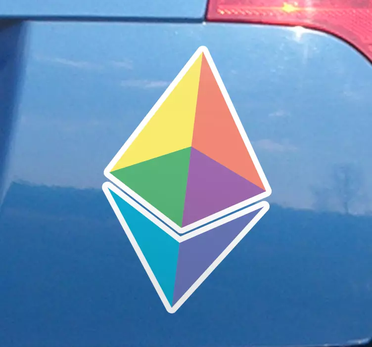 Pegatina para coche logotipo Ethereum - TenVinilo