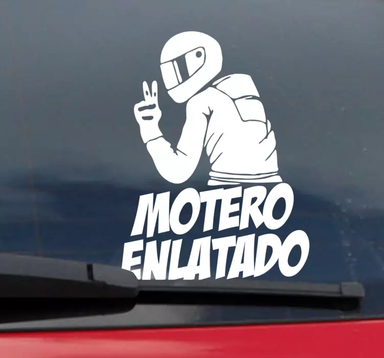 Pegatina para coche motorista enlatado - TenVinilo