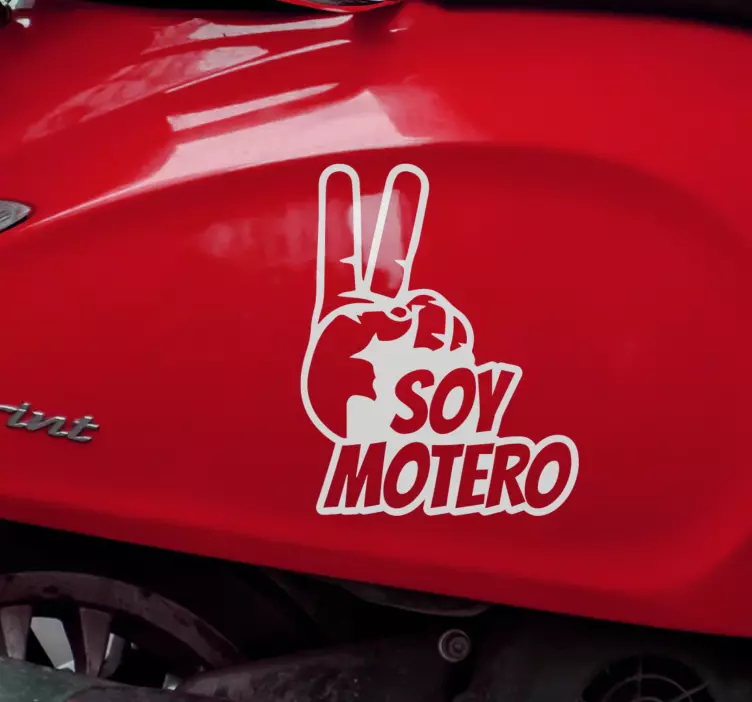 Pegatina para coche soy motero - TenVinilo