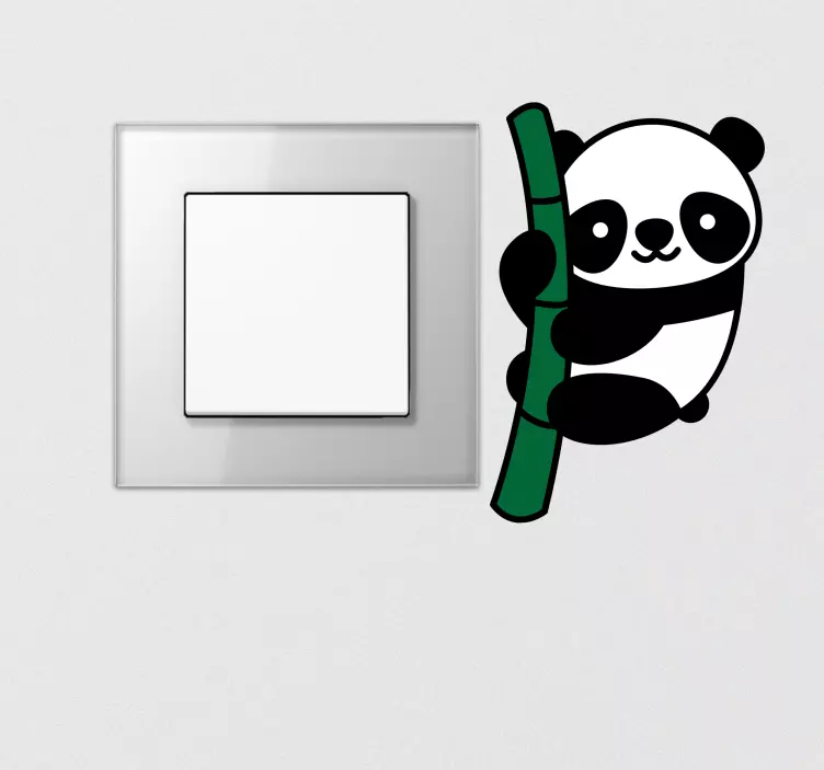 Pegatina para interruptores Lindo panda trepador - TenVinilo