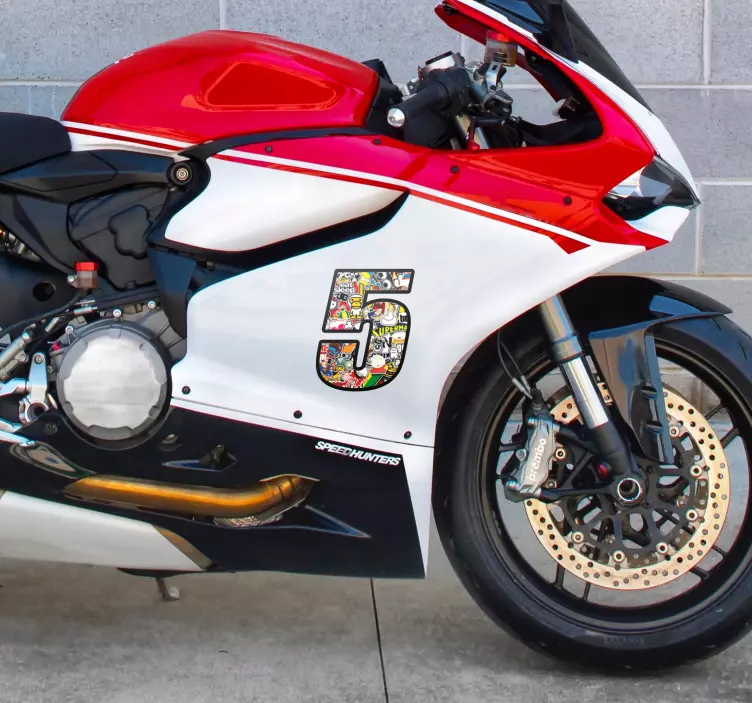 Pegatina moto Número bomb - TenVinilo