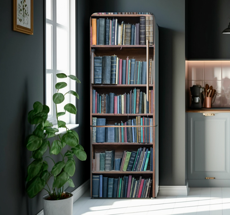 Vinilo nevera estantes de la biblioteca - TenVinilo