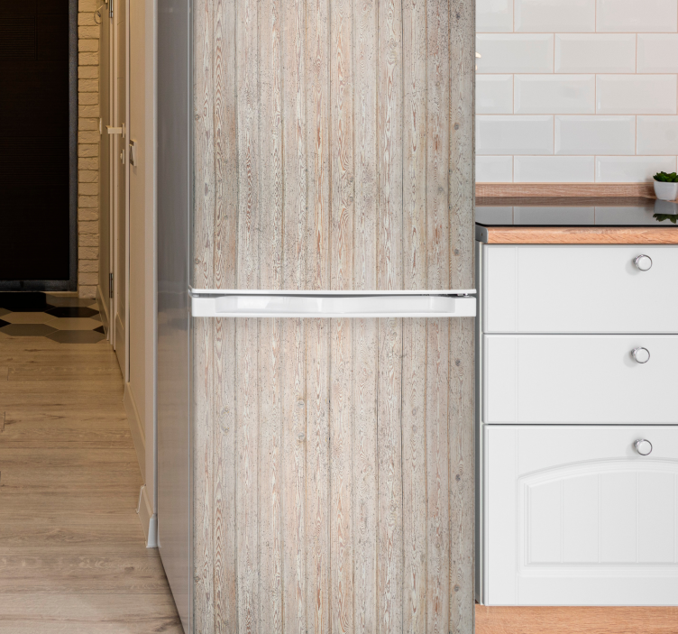 Vinilo para frigorífico madera marrón claro - TenVinilo