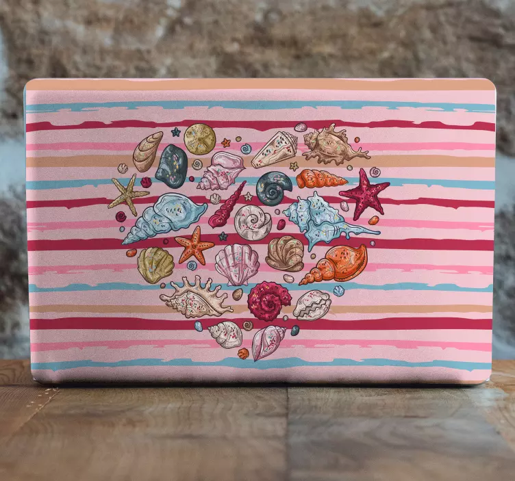 Pegatina para portátil arreglo de conchas marinas - TenVinilo