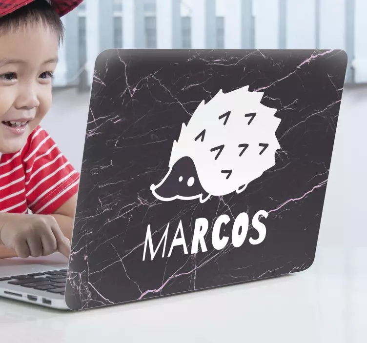 Pegatina para portátil arte de erizo encantador - TenVinilo