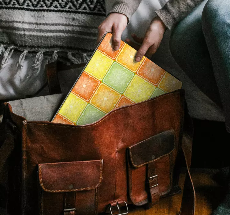 Pegatina para portátil con diseño de azulejos cítricos - TenVinilo