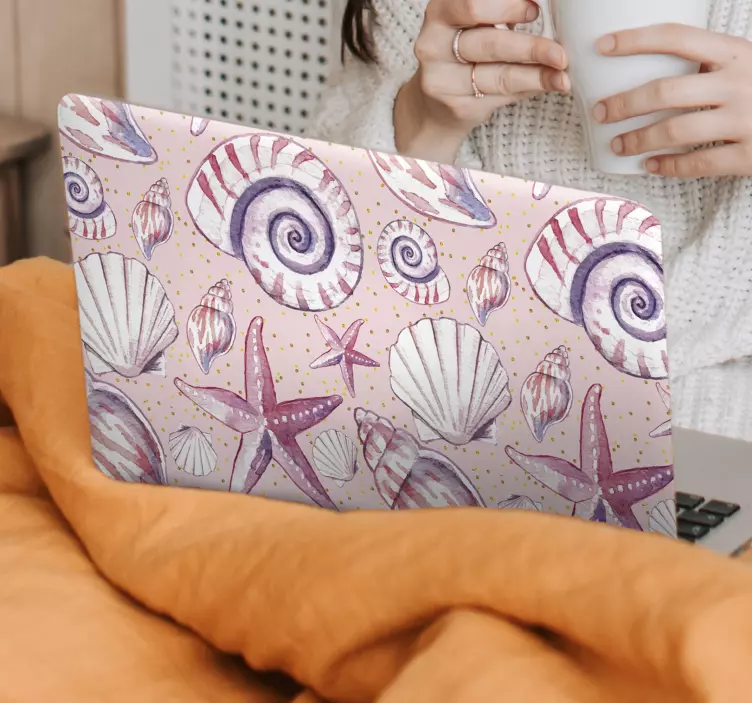 Pegatina para portátil conchas y constelaciones - TenVinilo