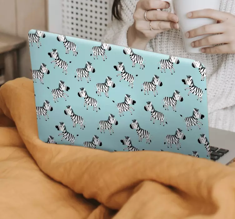 Pegatina para portátil cubierta con estampado de cebra - TenVinilo