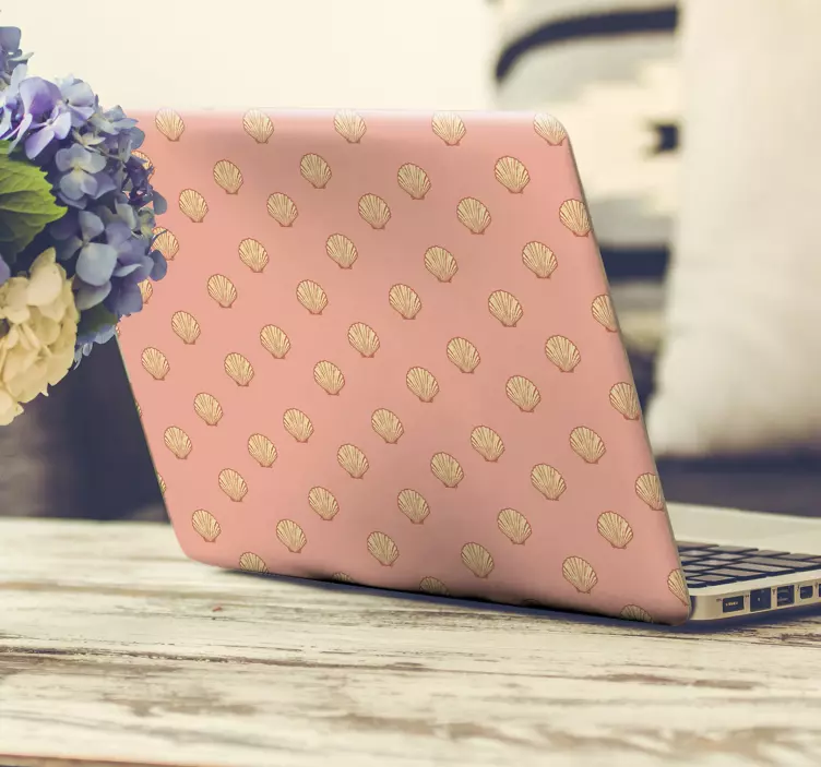 Pegatina para portátil cubierta con motivo de concha - TenVinilo