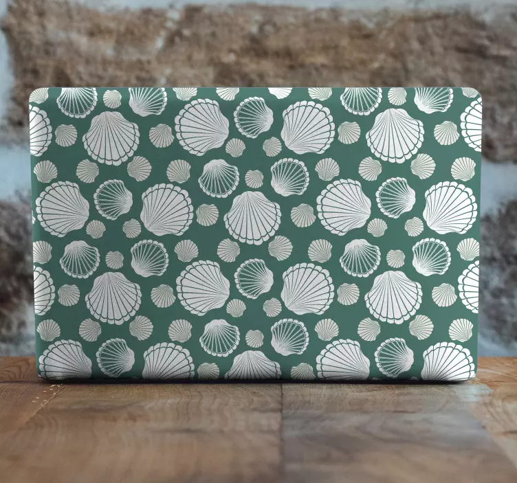 Pegatina para portátil cubierta con patrón de concha - TenVinilo