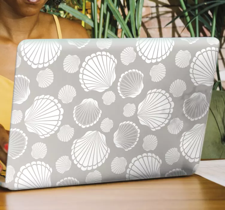 Pegatina para portátil diseño de conchas - TenVinilo