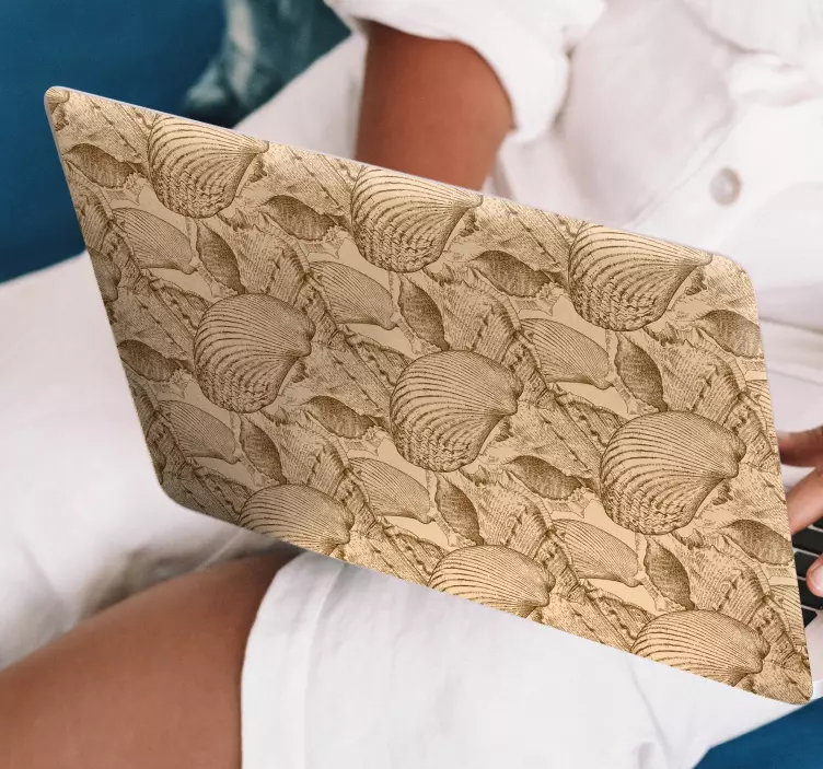 Pegatina para portátil diseño de superficie de conchas - TenVinilo