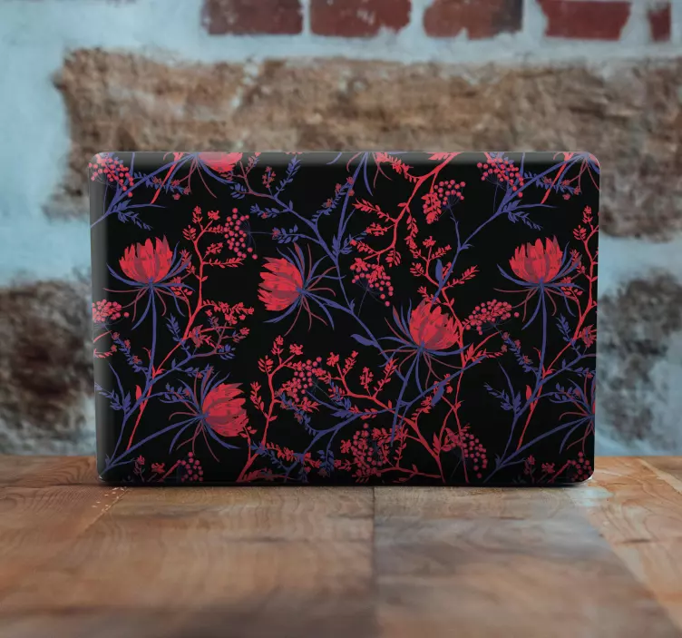 Pegatina para portátil estampado floral - TenVinilo