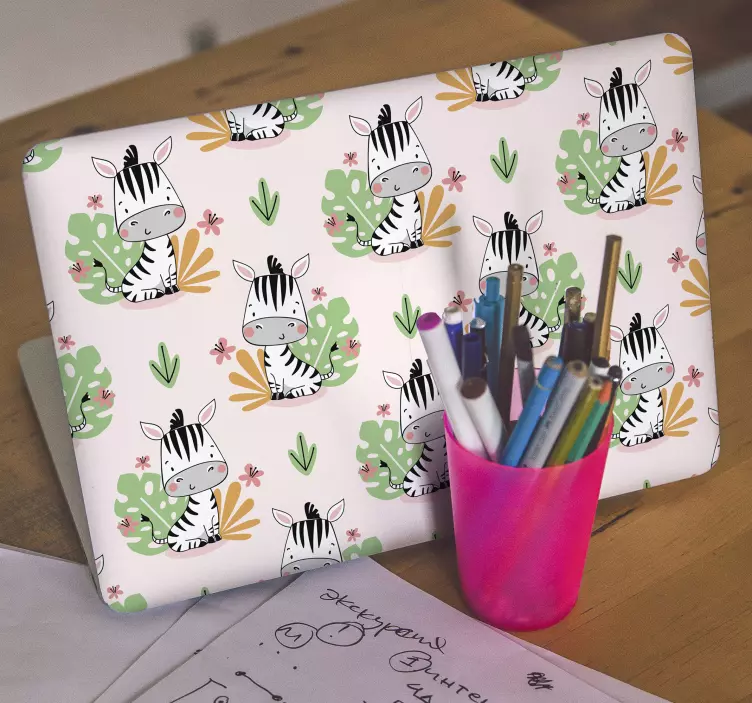 Pegatina para portátil lindos patrones de cebra - TenVinilo