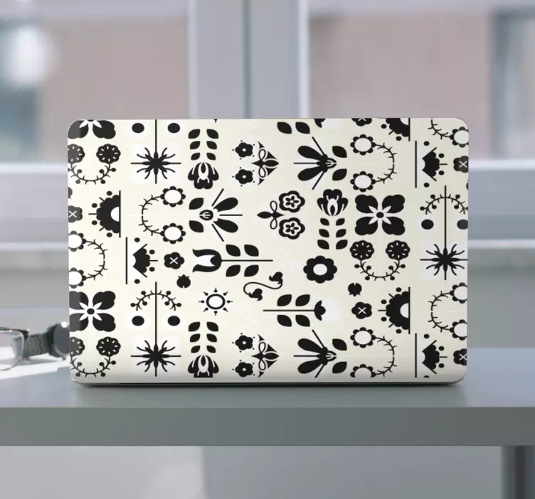 Pegatina para portátil motivo de arreglo floral - TenVinilo