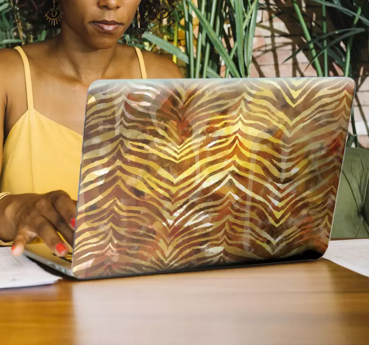 Pegatina para portátil motivo de rayas de tigre - TenVinilo