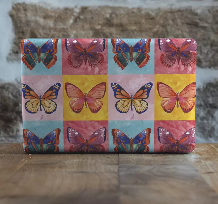 Pegatina para portátil motivos de mariposas vibrantes - TenVinilo