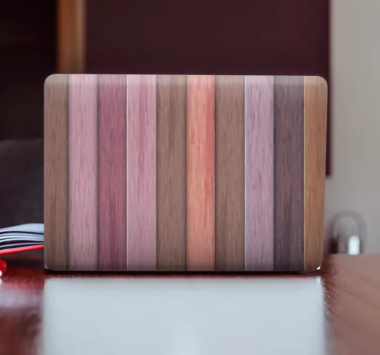 Pegatina para portátil patrón de panel de madera - TenVinilo