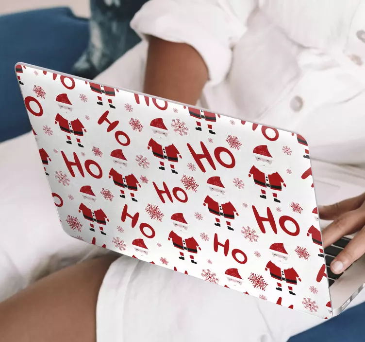 Pegatina para portátil patrón de papá noel - TenVinilo