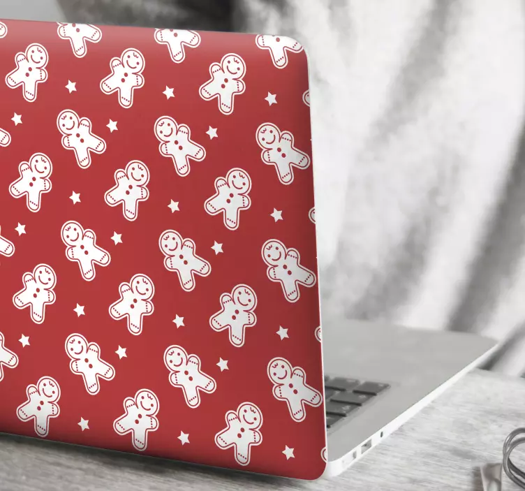 Pegatina para portátil patrón de personajes de jengibre - TenVinilo