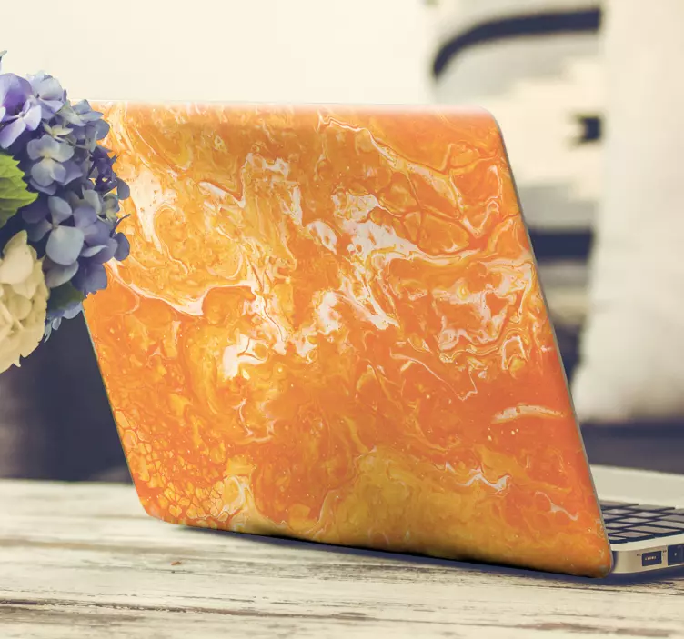 Pegatina para portátil patrón naranja intenso - TenVinilo