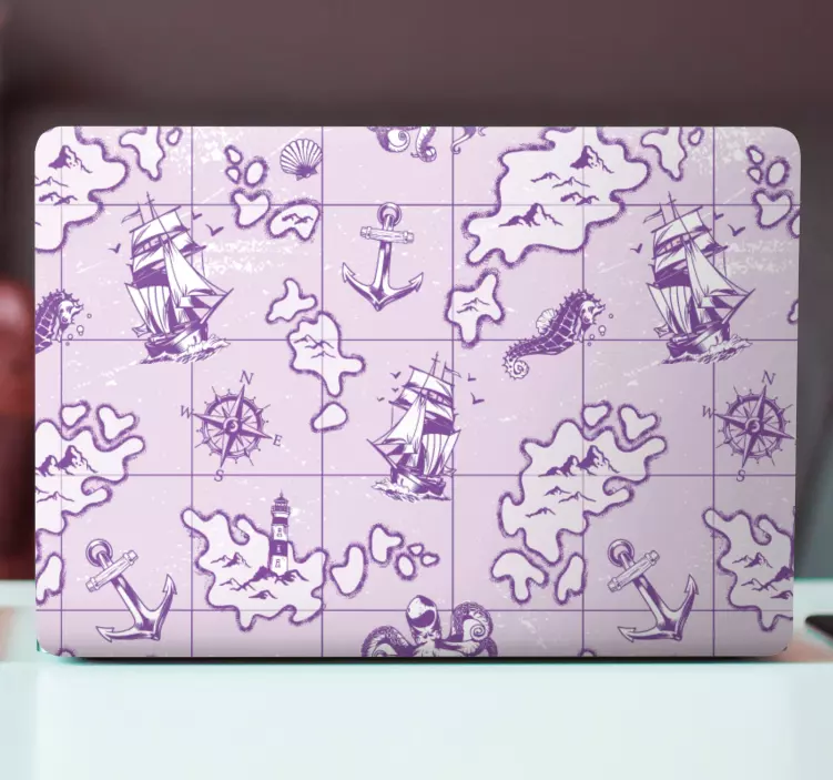 Pegatina para portátil patrones de temática náutica - TenVinilo