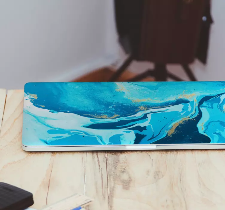 Vinilo para portátiles Elegante pintura azul - TenVinilo