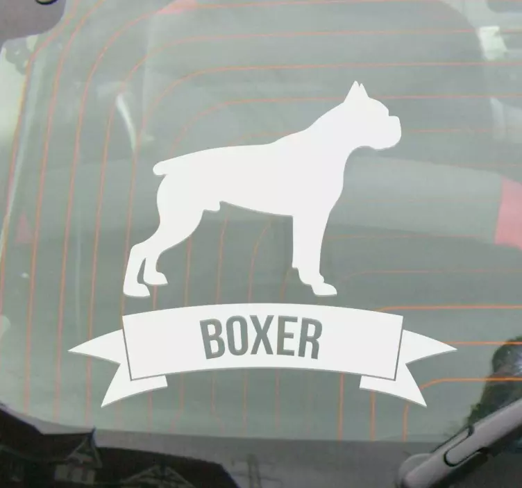 Pegatina para coche original perro boxer - TenVinilo