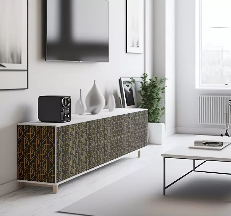 Vinilo trazo líneas negras y doradas - TenVinilo