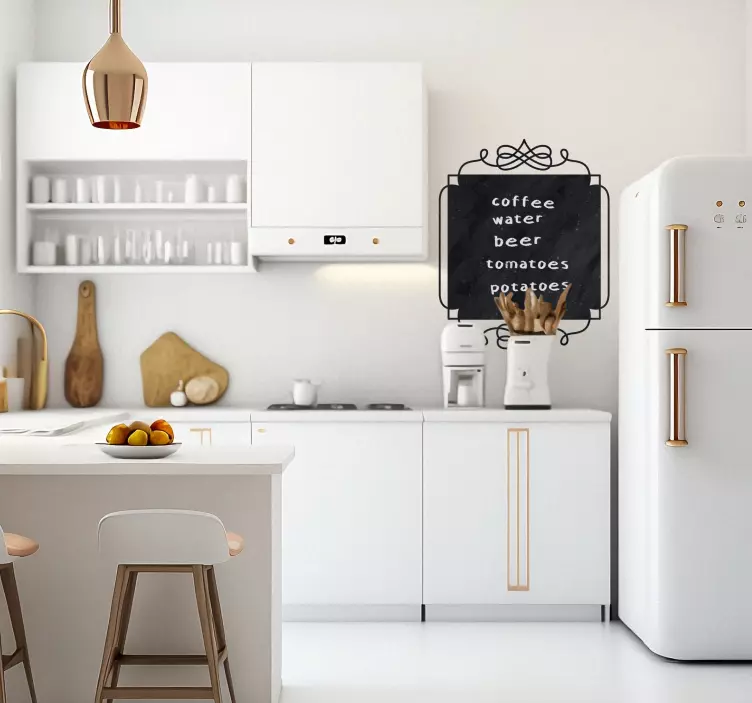 Pizarra adhesiva cocina vintage cuadrada - TenVinilo