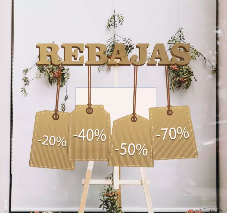 Pegatina rebajas descuentos personalizables - TenVinilo