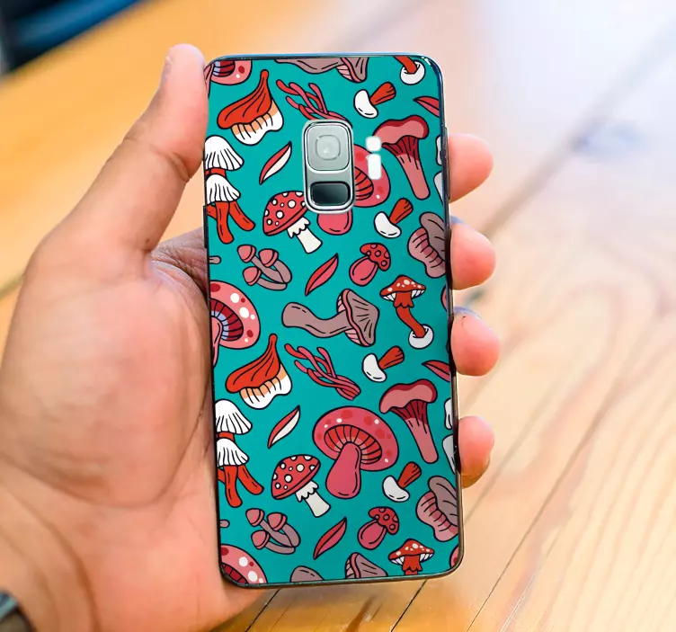 Pegatina Samsung concepto de hongo colorido - TenVinilo