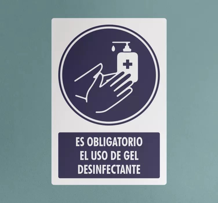 Vinilo señal el uso de gel es obligatorio - TenVinilo