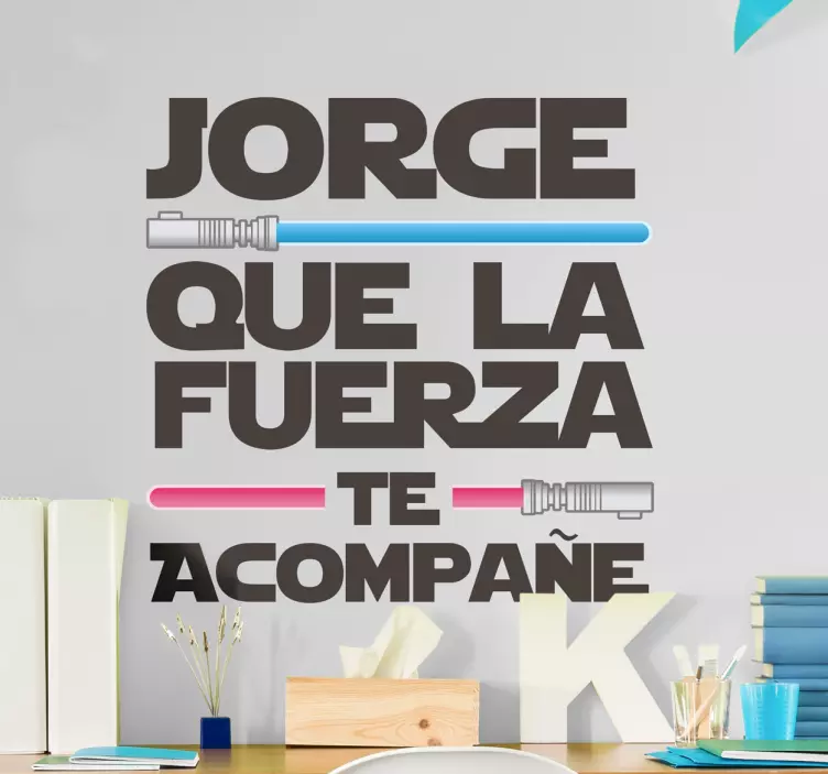 Vinilo habitación juvenil Star Wars con nombre - TenVinilo