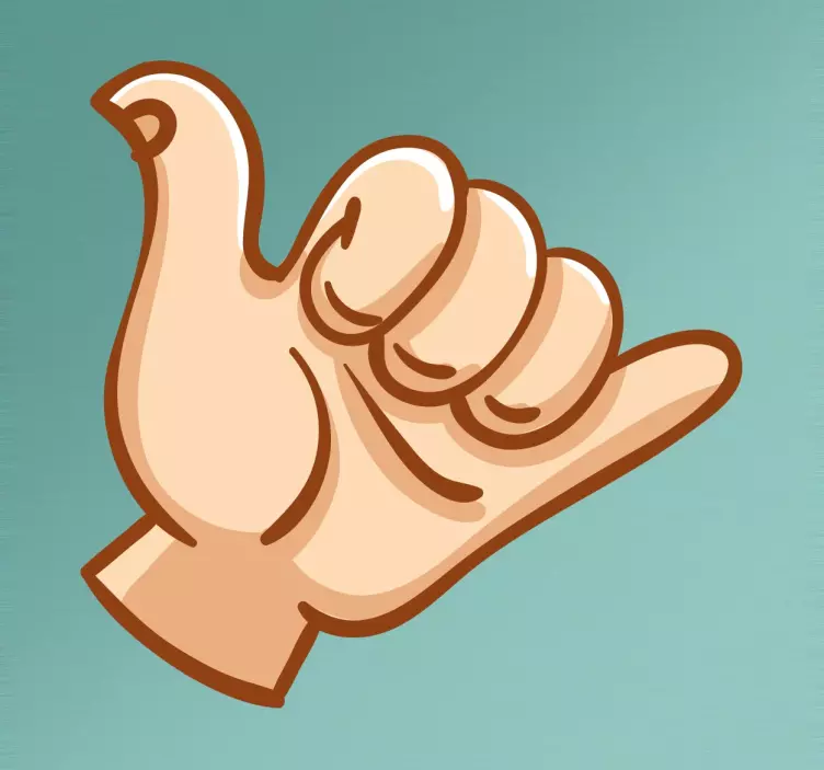 Pegatina surf símbolo mano - TenVinilo