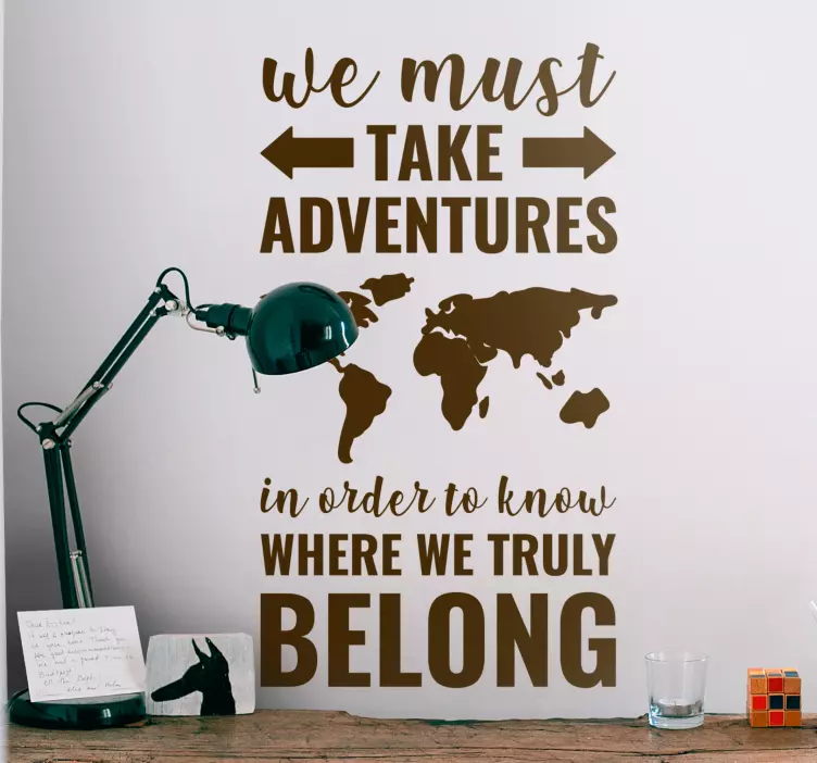 Pegatina viaje textos de aventuras - TenVinilo