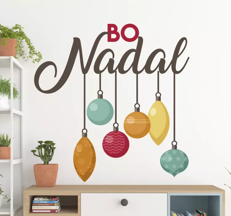 Pegatinas de navidad texto Bo Nadal Gallego - TenVinilo
