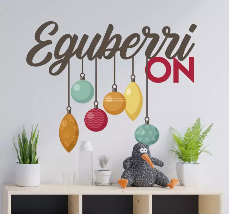 Pegatinas de navidad texto Eguberri on Vasco - TenVinilo