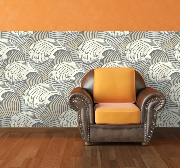 Pieza vinilo dibujo de olas - TenVinilo